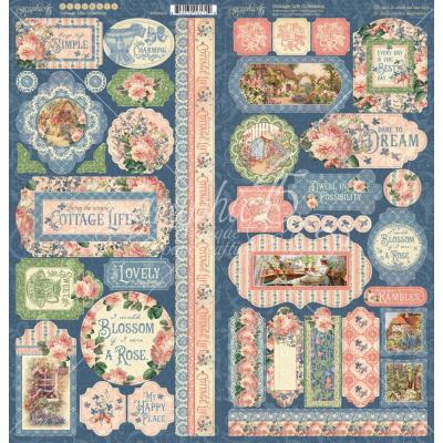 Graphic 45 Cottage Life Die Sticker - Cardstock Stickers